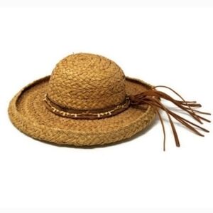 Shady Brady Handmade Woven Straw Sun Hat Leather Band Small